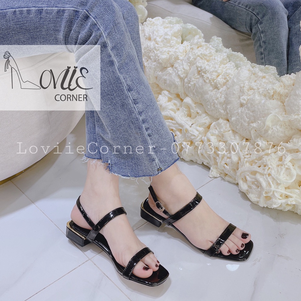 GIÀY SANDAL CAO GÓT LOVIIECORNER - SANDAL QUAI MẢNH GÓT VUÔNG 5CM G190209