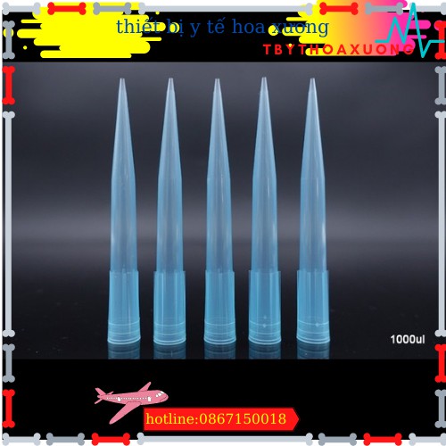 Đầu Côn Xanh Thường  1000ul Dùng Cho Gilson Pipette Túi 500 Cái