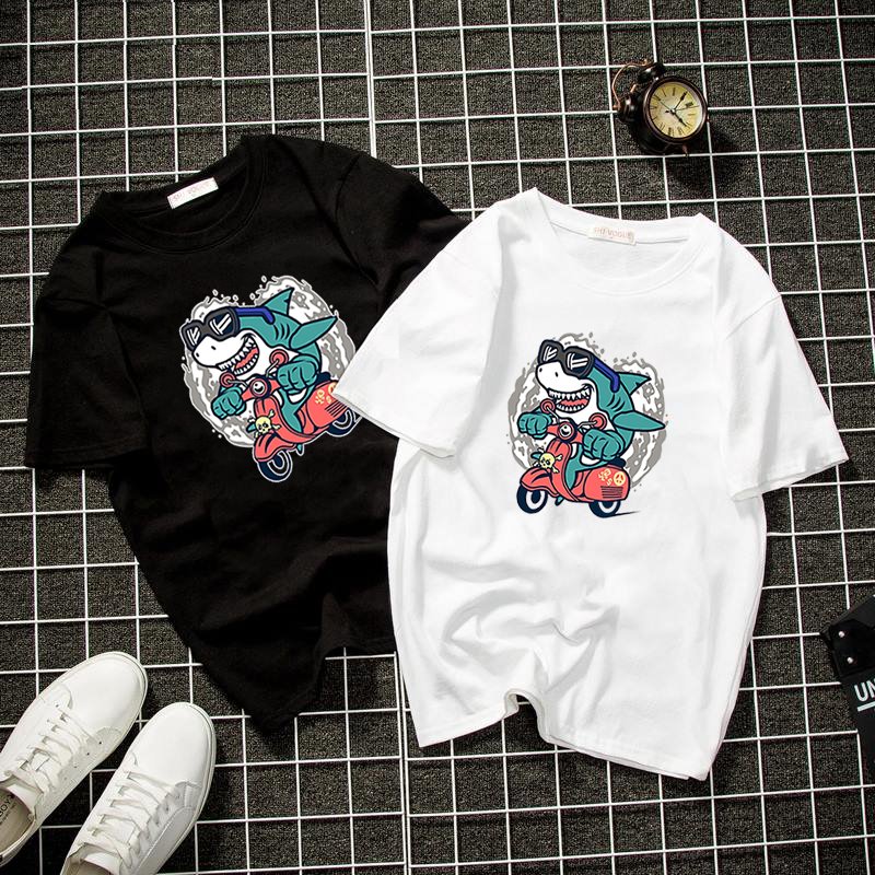 Áo thun nam nữ form rộng tay lỡ cá mập tập xe vải dày mịn 2021T3249