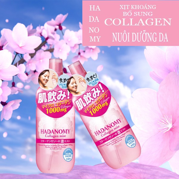 Xịt khoáng Hadanomy Collagen Mist Nhật Bản 250ml