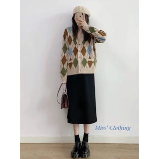 (Tiệm may) Chân váy dài uzzlang xẻ sau( váy 2 lớp sẵn size)  - B11