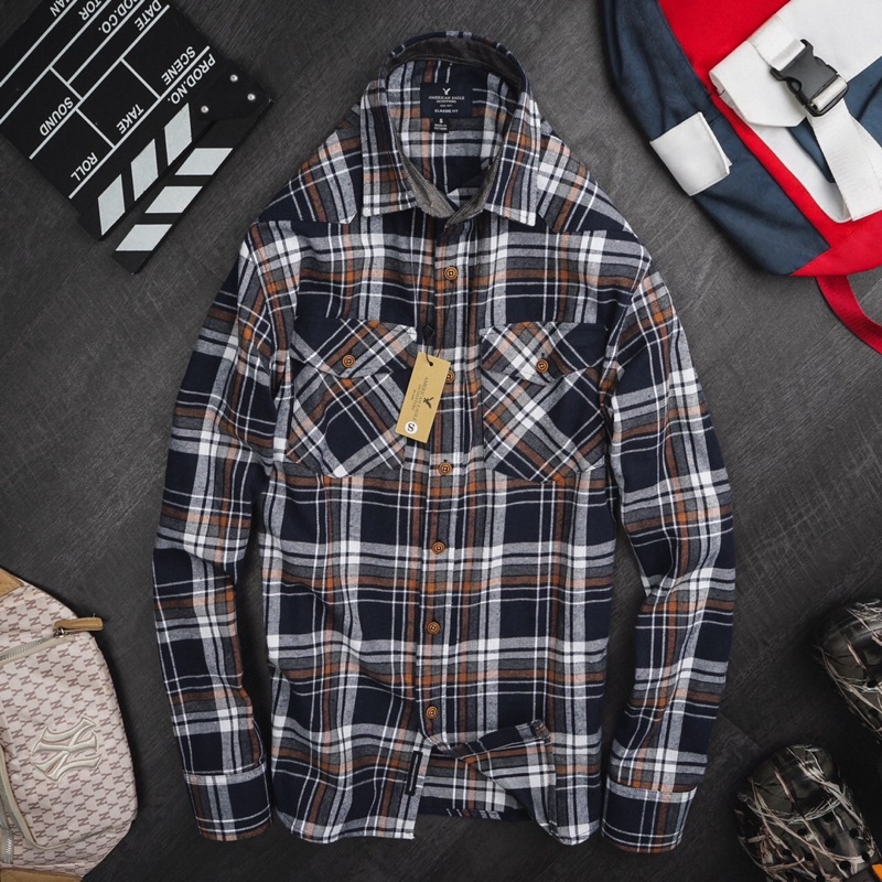 Áo sơ mi dạ A.Eagle phong cách cổ điển