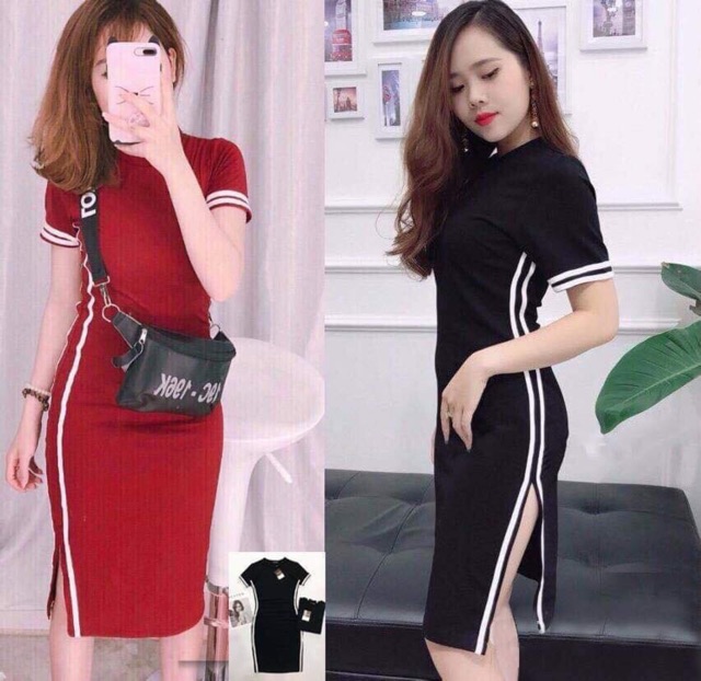 ĐẦM BODY SỌC THỂ THAO Fom chuẩn mẫu