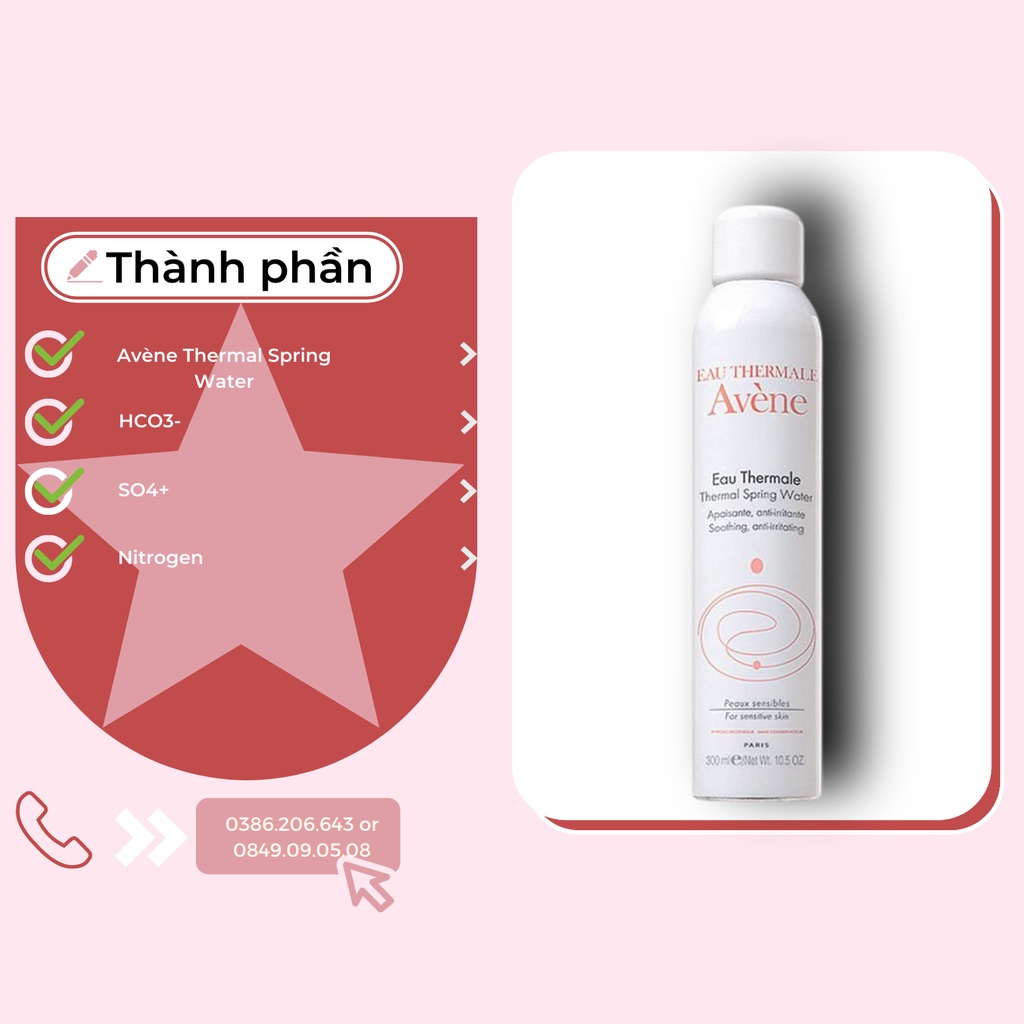 Xịt Khoáng Dưỡng Ẩm Avene Pháp 50ml, 150ml, 300ml XK1109