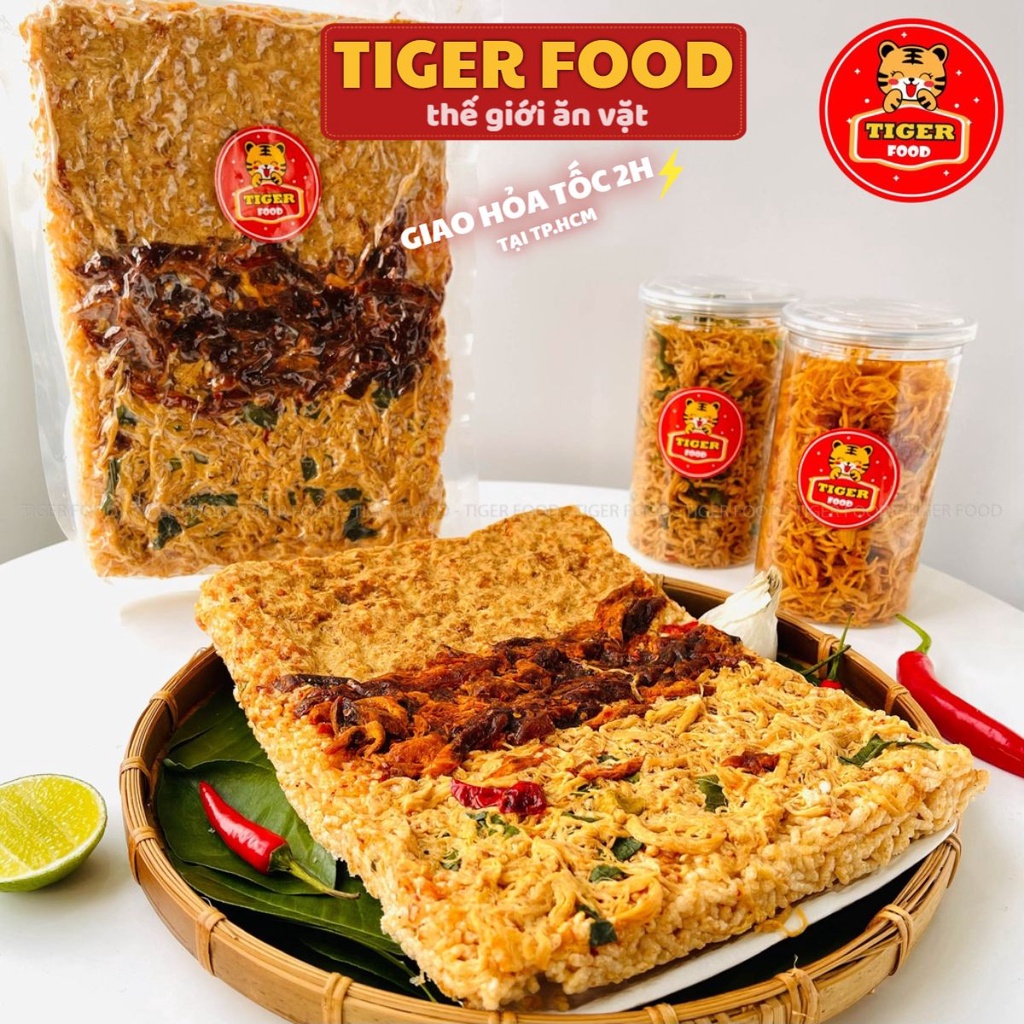 Cơm Cháy 3 Vị Đặc Biệt TIGER FOOD 300g Cơm Cháy 3 Vị Bò Heo Gà Đậm Vị Siêu Ngon - Đồ Ăn Vặt Sài Gòn