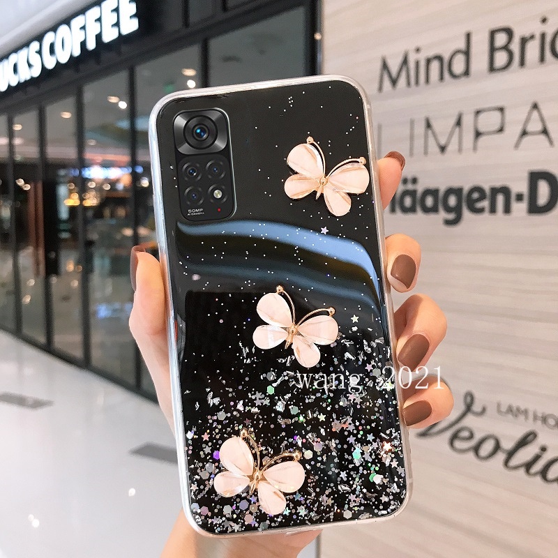 Ốp Điện Thoại Mềm Hình Bướm Kim Tuyến Nhiều Màu Sắc 2022 Cho Xiaomi Redmi Note 11 / Note 11S / Note 11 Pro 5G 4G