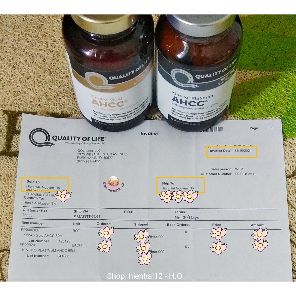 (Sẵn)AHCC Kinoko Platinum 750 60v hỗ trợ loại bỏ hết virus HPV, hết sùi mào gà