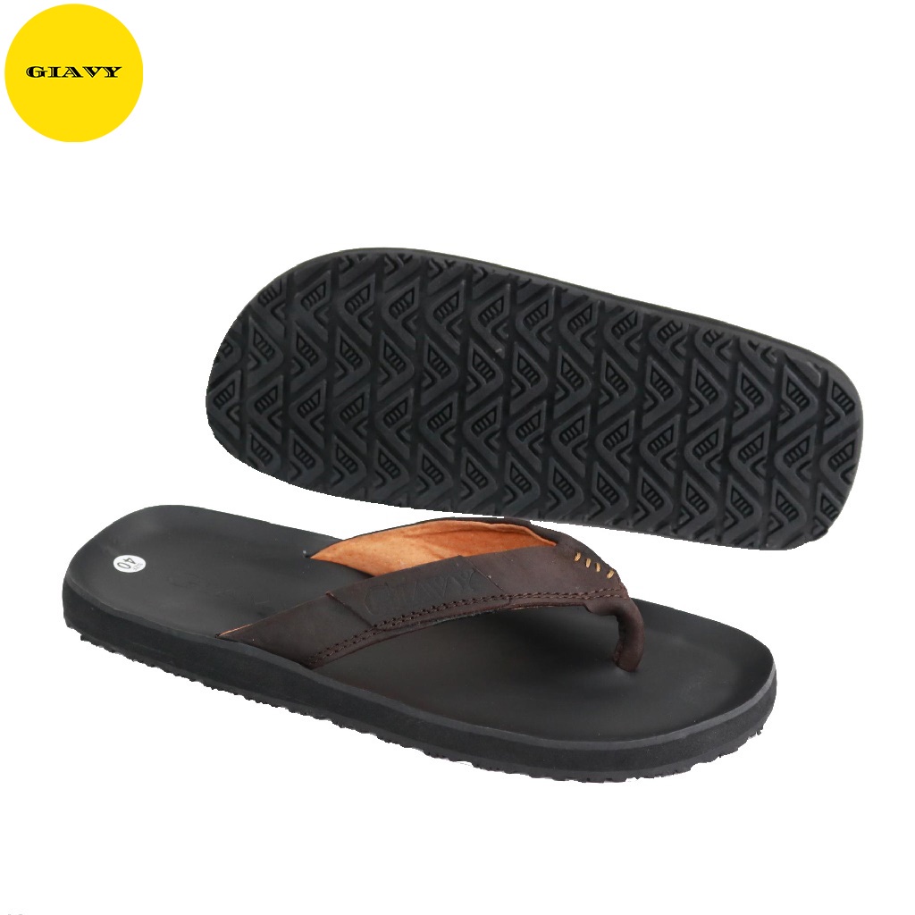 Dép kẹp nam, dép nam quai da mặt cao su, DTL218 - GIÀY GIAVY
