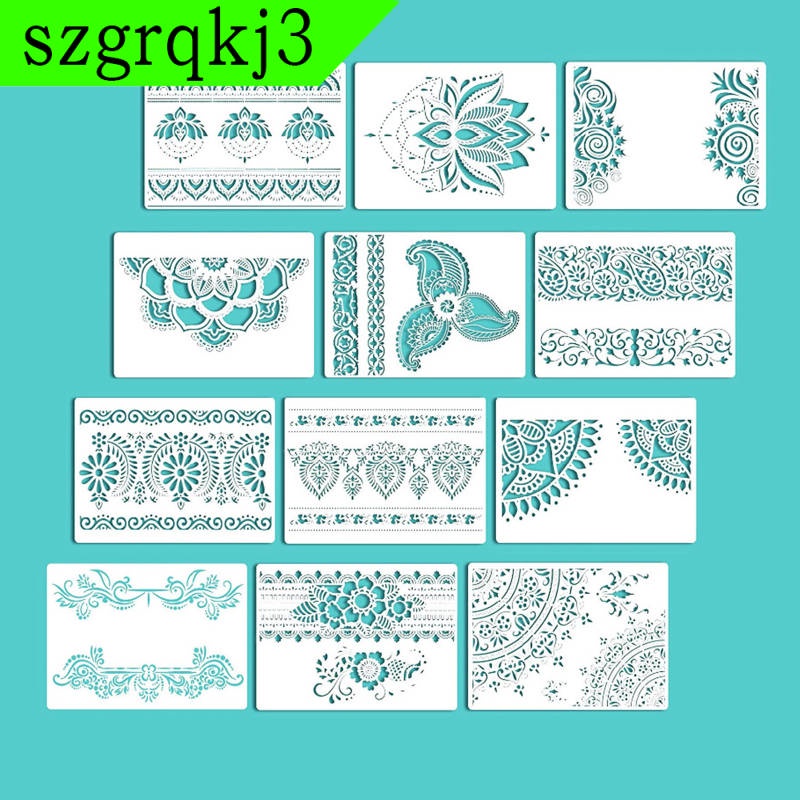 Khuôn vẽ hoa mandala cỡ lớn có thể tái sử dụng trang trí DIY