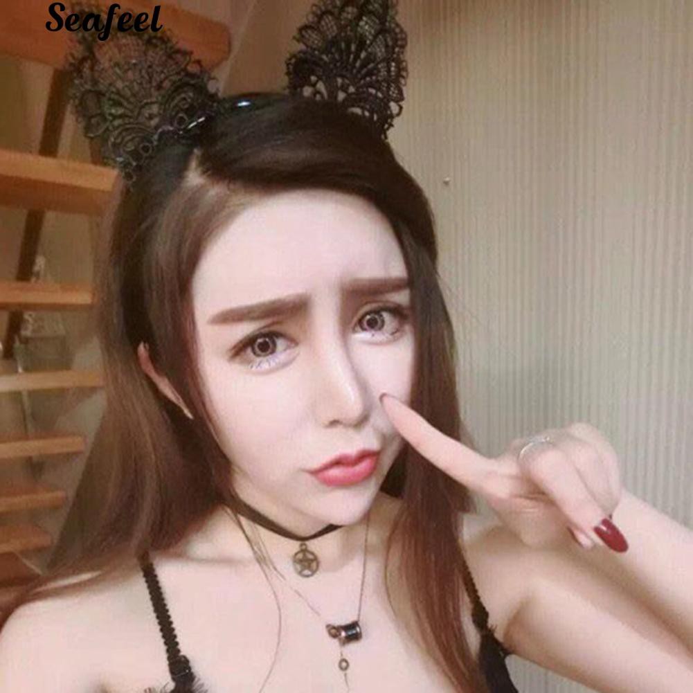 Cài tóc phối ren hình tai mèo thời trang dễ thương cho nữ