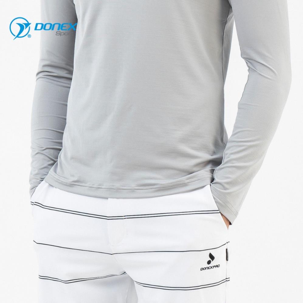 Áo Golf Thu Đông Nam Donexpro, Vải Thun LTEX Cao Cấp Thoát Hơi Tốt, Chống Hấp Thụ Nhiệt, Thoáng Mát MC - 9056