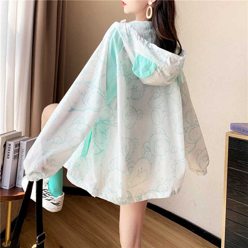 Áo khoác chống nắng dáng rộng phong cách thời trang Hàn Quốc
