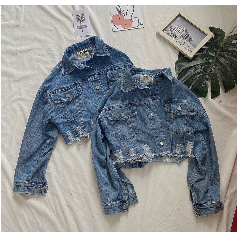 [Mã FAGREEN245 giảm 10% tối đa 30K đơn 99k] Áo Khoác jeans Lửng CAO CẤP Áo Khoác Croptop