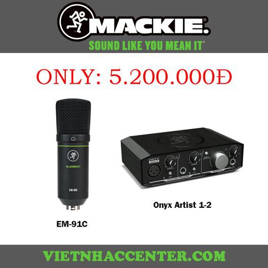 COMBO Micro Mackie EM-91C và Soundcard Mackie Onyx Onyx Artist 1-2