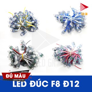 LED Đúc F8 Đế 12mm - Chống Nước - 5V DC [ Dây 50 Bóng ]