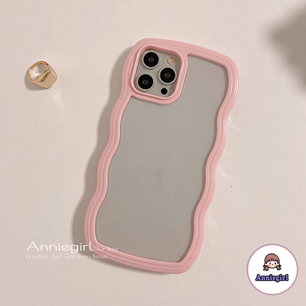 Ốp Điện Thoại Chống Sốc Màu Macaron Viền Lượn Sóng Cho IPhone 13 12 11 Pro Max 8 7 Plus X XS XR