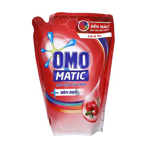 Túi Nước Giặt OMO Matic Cửa Trên Bền Đẹp Lựu Và Tre 2.3kg