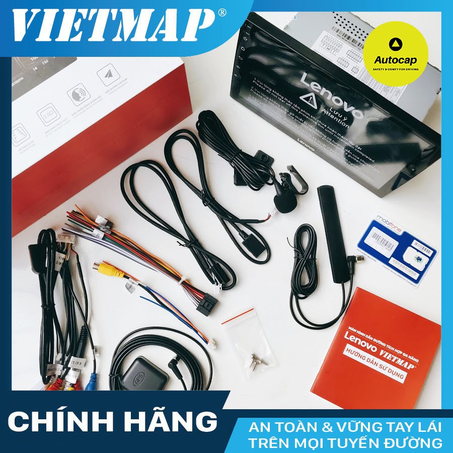 Màn hình DVD Android VIETMAP LENOVO D1 có Wifi GPS 4G tích hợp giải trí đa năng, có dẫn đường định vị xe từ xa