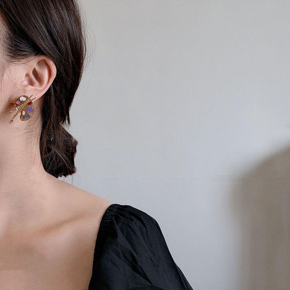 Khuyên Tai Hình Bảng Vẽ Trừu Tượng Độc Đáo VANES1