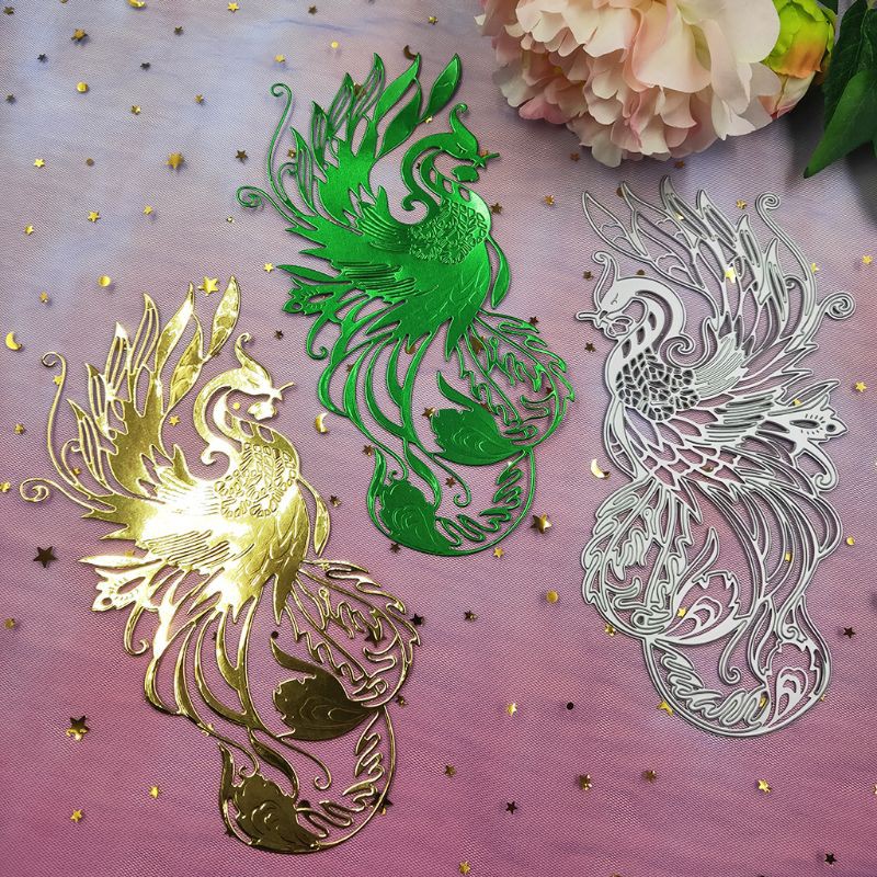 Khuôn cắt giấy kim loại tạo hình chim phượng hoàng xinh xắn chất lượng cao