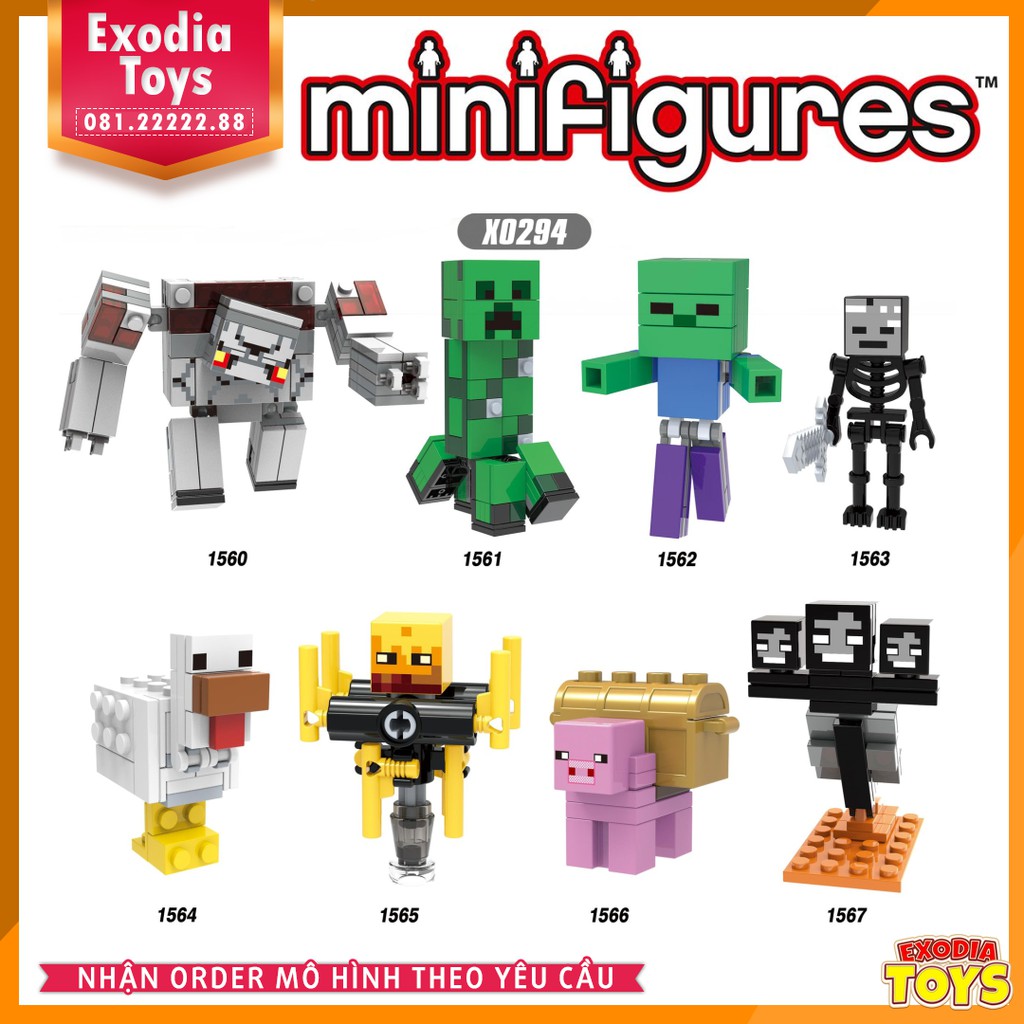 Xếp hình Minifigure nhân vật trò chơi Minecraft - Đồ Chơi Lắp Ghép Sáng Tạo - X0294