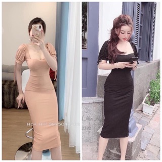 Đầm body tay bo đủ màu