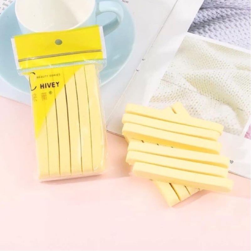 Bông nén rửa mặt Chivey Nhât Bản, bọt biển thiên nhiên, bông mút gói 12 miếng - Soleil shop