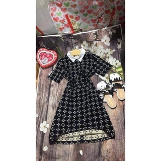 Váy hoa nhó cổ v size s
