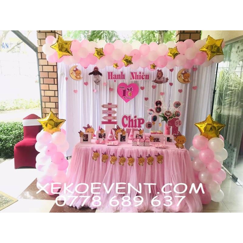 Combo set bóng trang trí sinh nhật chuẩn đầy đủ cho bé MS123