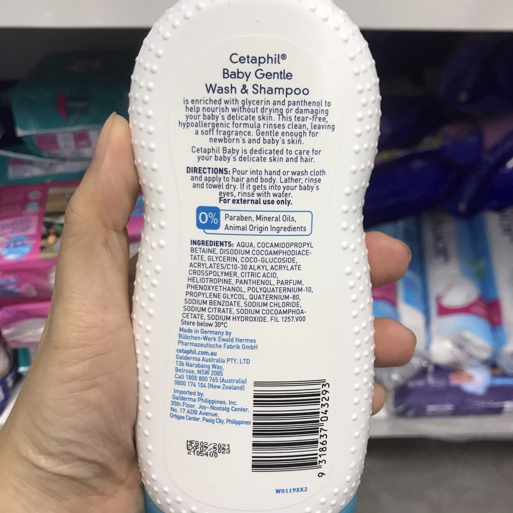 Dầu Gội em bé Cetaphil Baby Wash &amp; Shampoo Mỹ 230ml - sữa tắm gội cho bé 2 trong 1