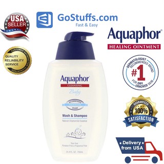 [Hàng Mỹ]  Aquaphor Baby Sữa tắm gội 2 trong 1 cho bé 750ml Wash & Shampoo
