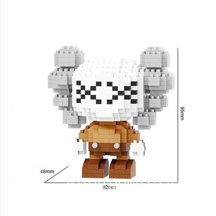 LEGO KAWS Cá tính thương hiệu thủy triều -  Mô hình lắp ráp Kaws 9 cm