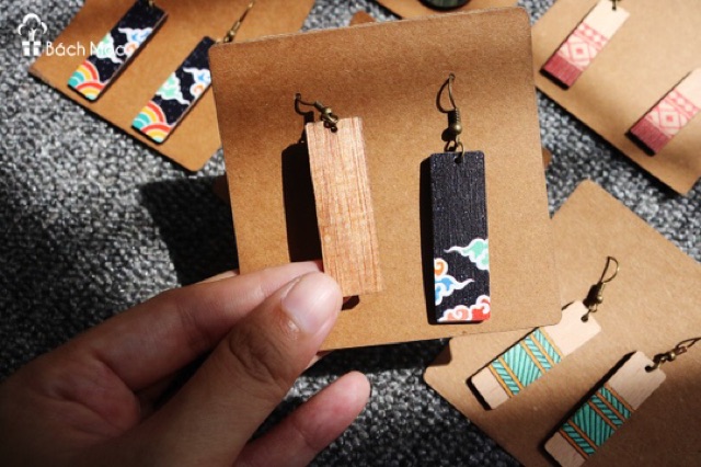 Khuyên tai gỗ vintage boho