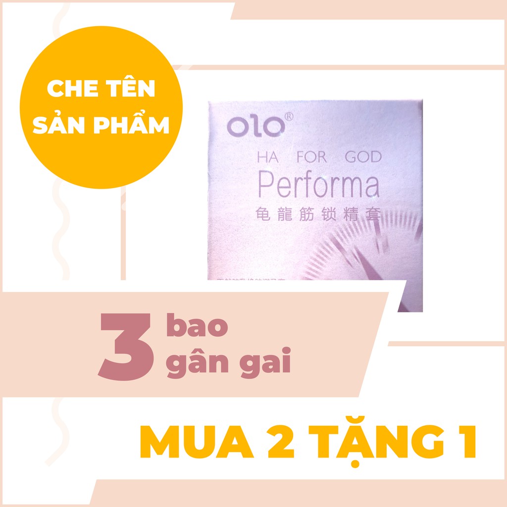 [MUA 2 TẶNG 1] Bao cao su Olo Performa hồng gân gai siêu mỏng 0.01mm, kéo dài thời gian