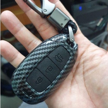 Ốp Khóa Ô Tô Hyundai Santafe 2021-2022, Tucson 2022 Vân Carbon