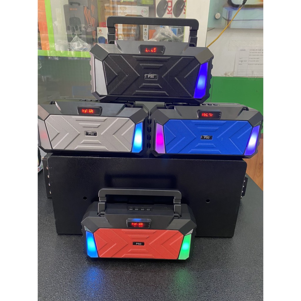 LOA  BLUETOOTH P50 HÀNG HOT, CÓ ĐÈN LED NHẤP NHÁY - BẢO HÀNH 6 THÁNG