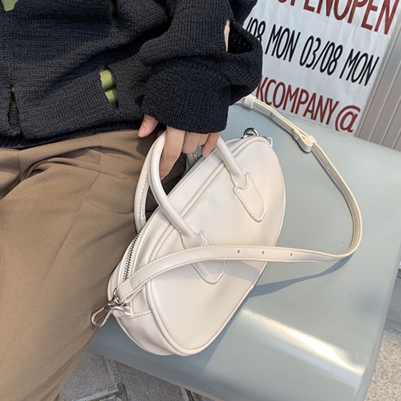 Túi đeo chéo IELGY màu trơn đơn giản phong cách retro thời trang cho nữ