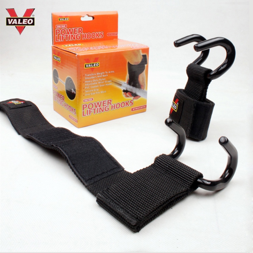 MÓC KÉO TẠ - DÂY KÉO LƯNG CÓ GẮN MÓC  VALEO LIFTING STRAPS - Hỗ trợ kéo tạ, lên xà tập lưng