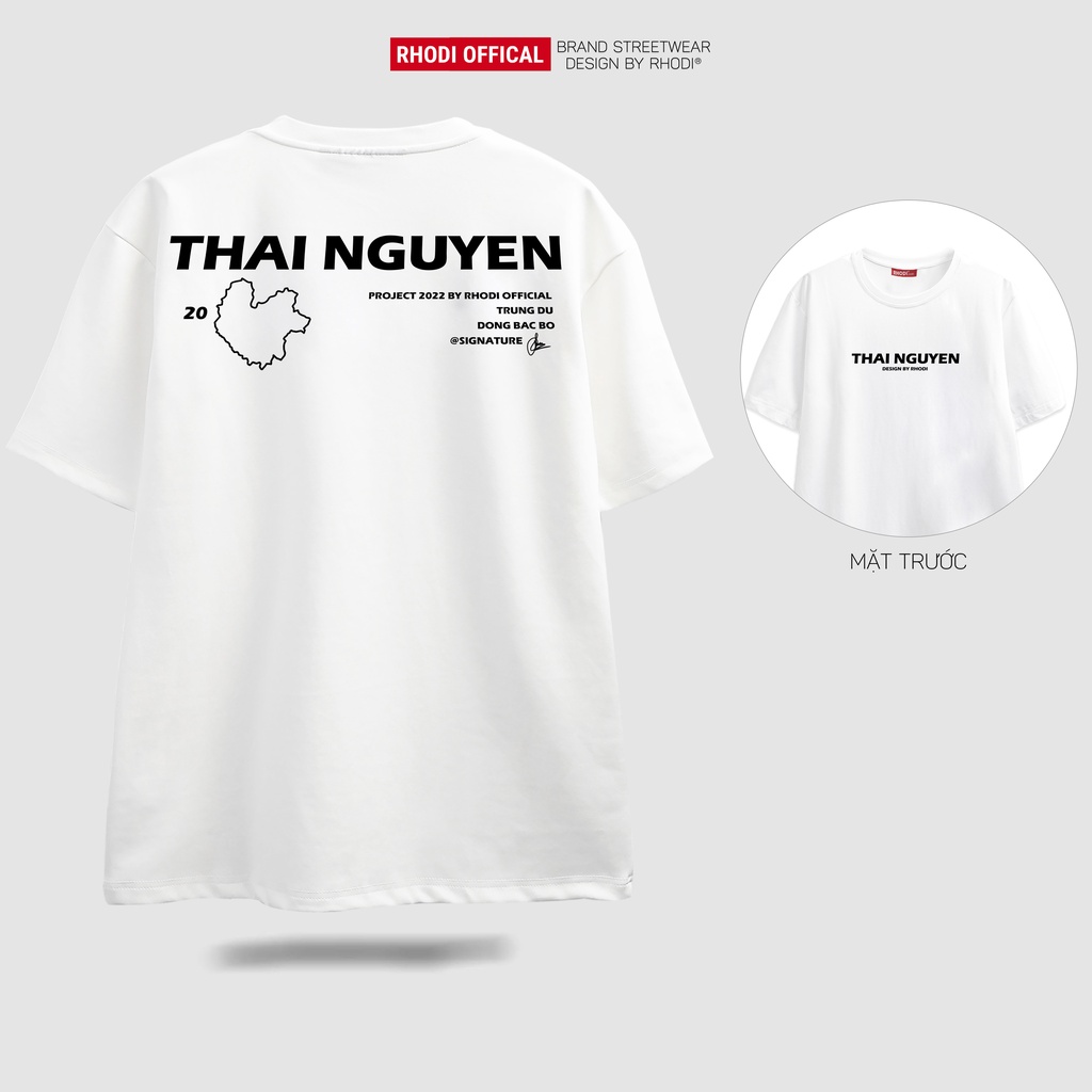 Áo thun local brand RHODI phông cổ tròn tay lỡ unisex nam nữ thế hệ genz Text Thái Nguyên