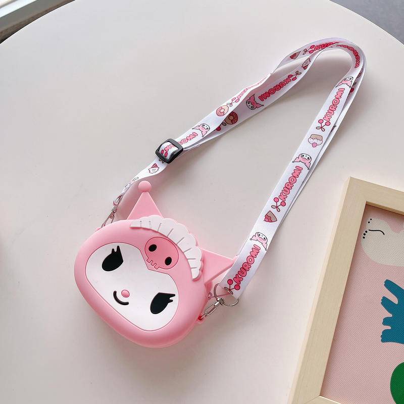 Túi Đeo Vai Đựng Tiền Xu Bằng Silicon Hình Mèo Hello kitty Dễ Thương Cho Bé