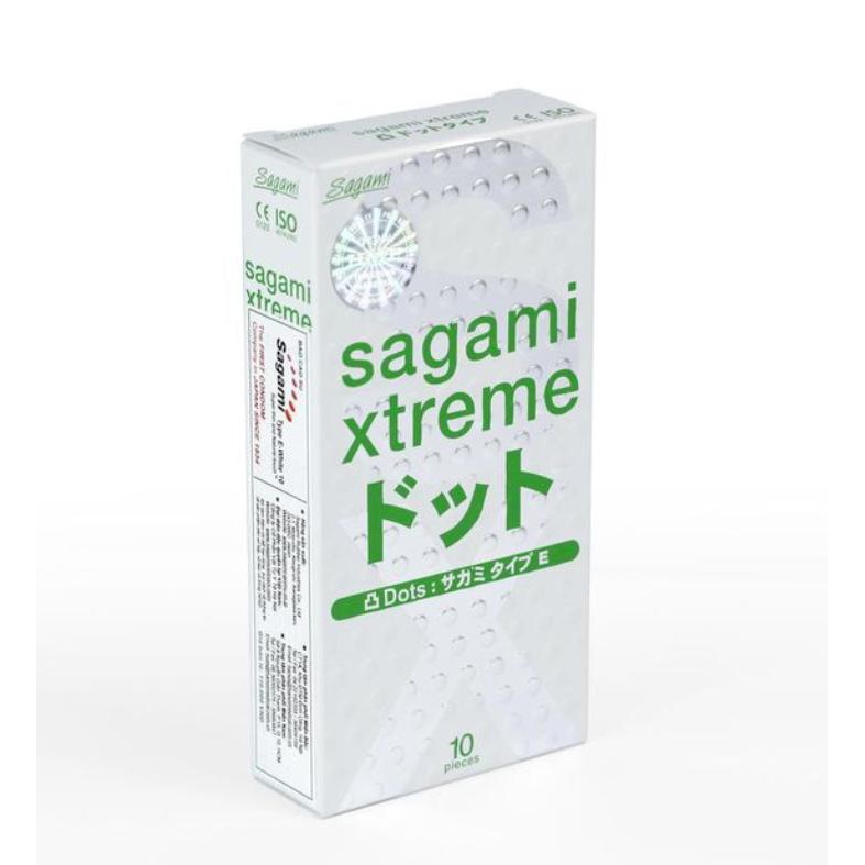 [Che tên SP] Bao cao su SIÊU GAI, CỰC mỏng, gân gai, vòng thắt, ko mùi SAGAMI XTREME WHITE - Xuất Xứ Nhật Bản, Hộp 10c