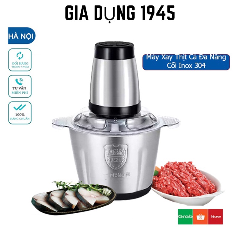 Máy xay thịt đa năng cối inox 304 cao cấp 2 tầng lưỡi công suất lớn,xay nhuyễn, tiếng nhỏ - Gia Dụng 1945