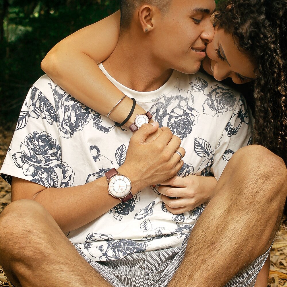 shengke leather couple watches K8056