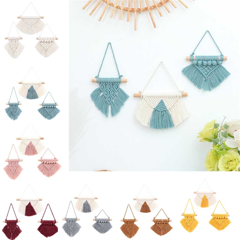 Set 3 Dây Tua Rua Mini Treo Tường Trang Trí Phong Cách Boho
