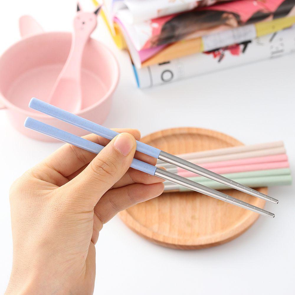 Đũa Rơm Lúa Mì Di Động Bằng Thép Không Gỉ Tái Sử Dụng