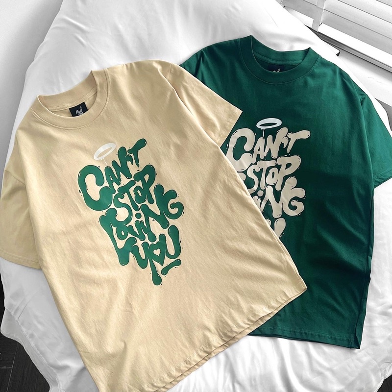 Áo thun tay lỡ unisex,thiết kế form rộng in chữ Loving