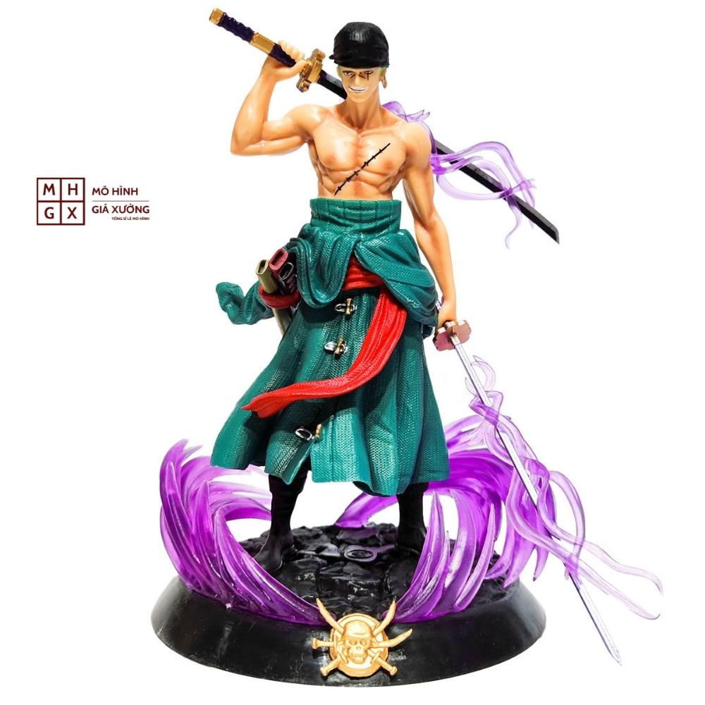Mô hình One Piece Zoro dáng đứng có 2 đầu 3 vòng hắc kiếm cao 21cm nặng 800gram bản cao cấp , figure mô hình anmie