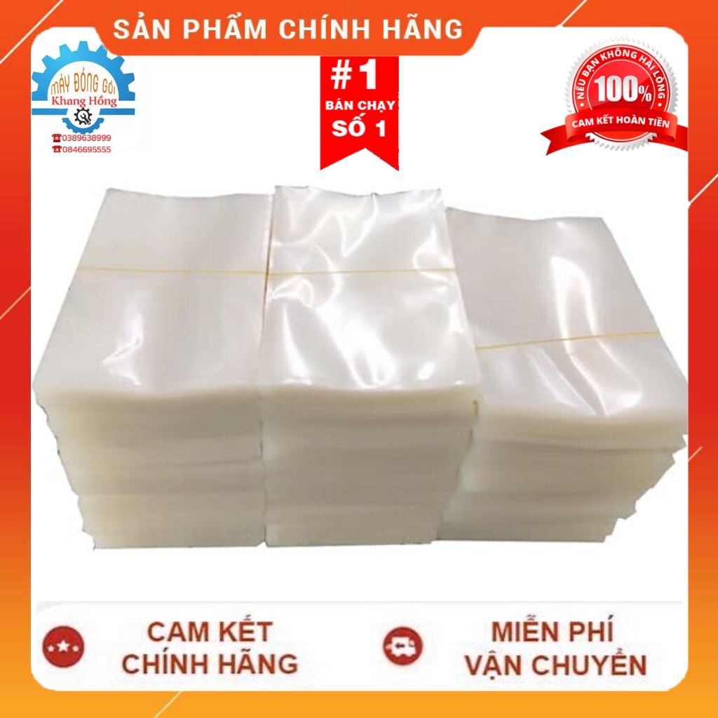 1 kg túi hút chân không thực phẩm loại túi trơn 2 mặt, bền, mềm, dẻo, dai  - MÁY ĐÓNG GÓI KHANG HỒNG