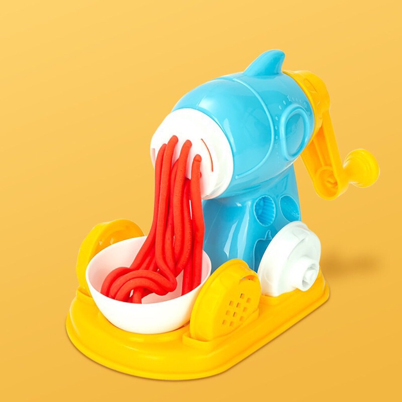 Máy làm mì đất nặn, đất nặn làm spagetti, đồ ăn 6 màu kèm 12 khuôn cho bé chính hãng Deli - 67801