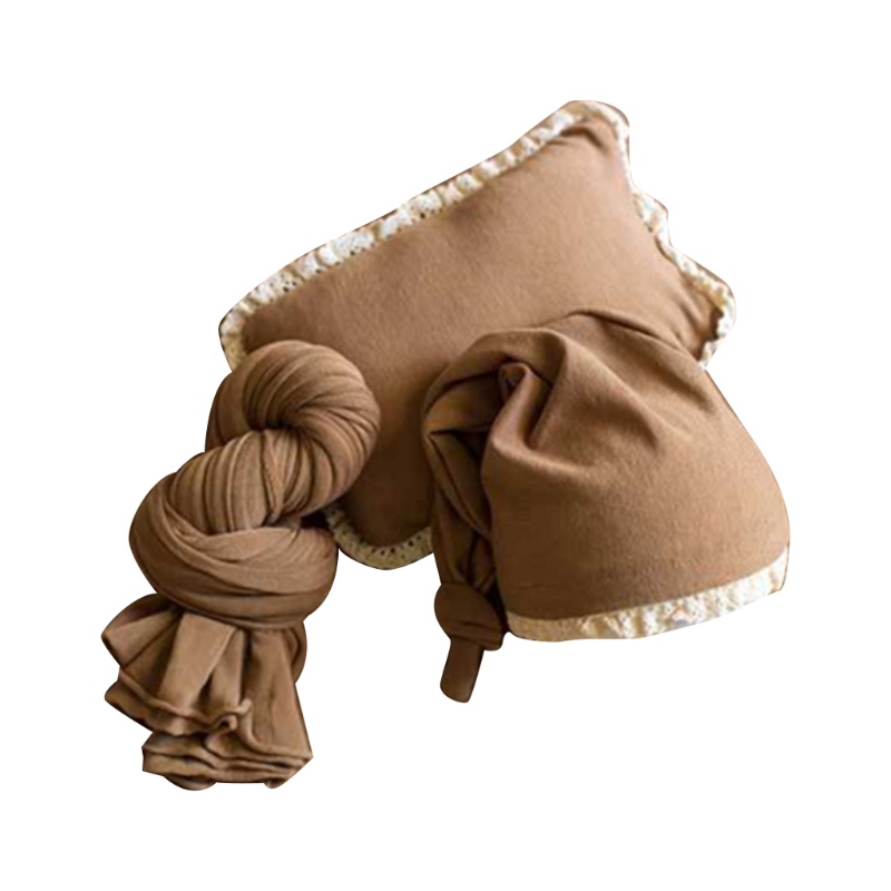 Bộ 3 Chăn + Mũ Beanie + Gối Quấn Em Bé Sơ Sinh